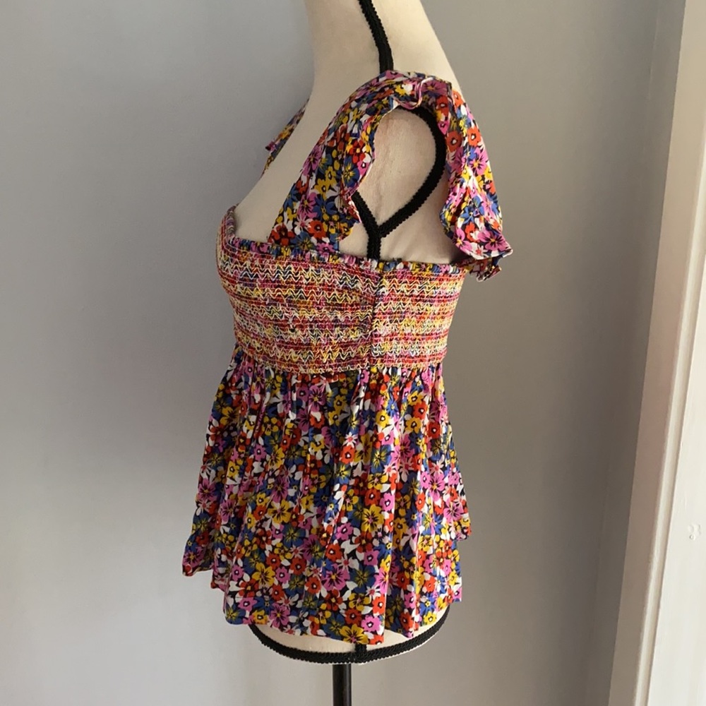 NWT UO Charlotte Smocked Ruffled Babydoll Top - Picture 5 of 10